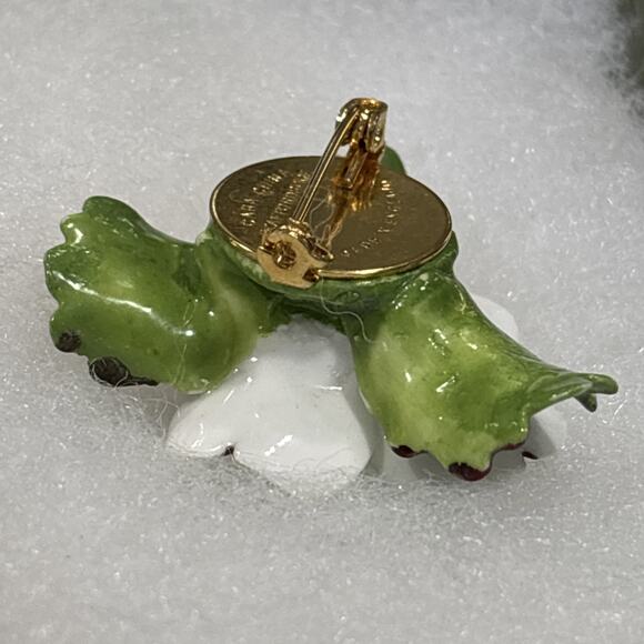 Staffordshire Dogwood Flower Brooch Circa 60s Cara China English Handcrafted VTG - Picture 4 of 8